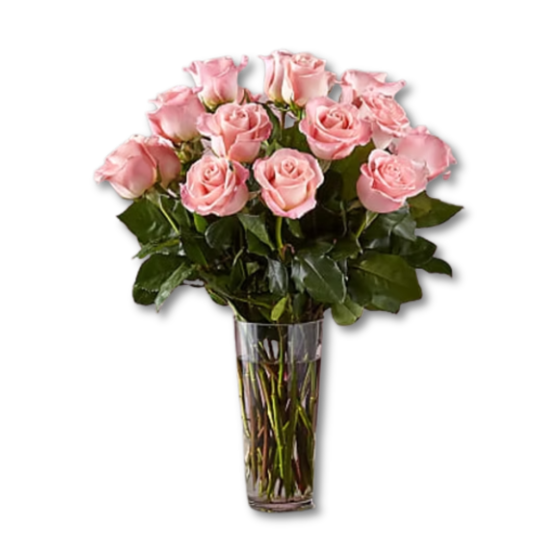 Long Stem Pink Rose Bouquet