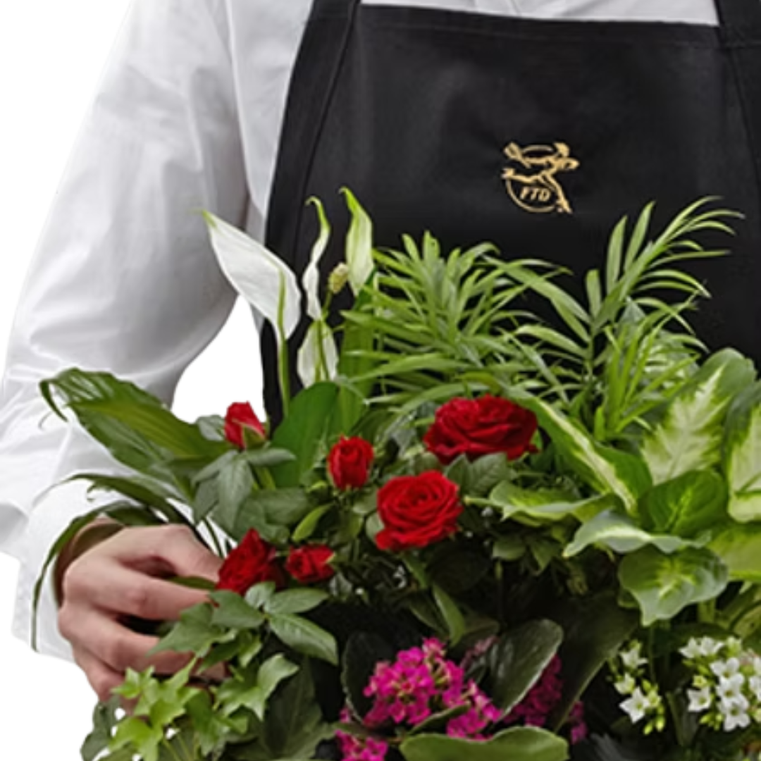 FTD Florist Designed Blooming and Green Plants in a Basket