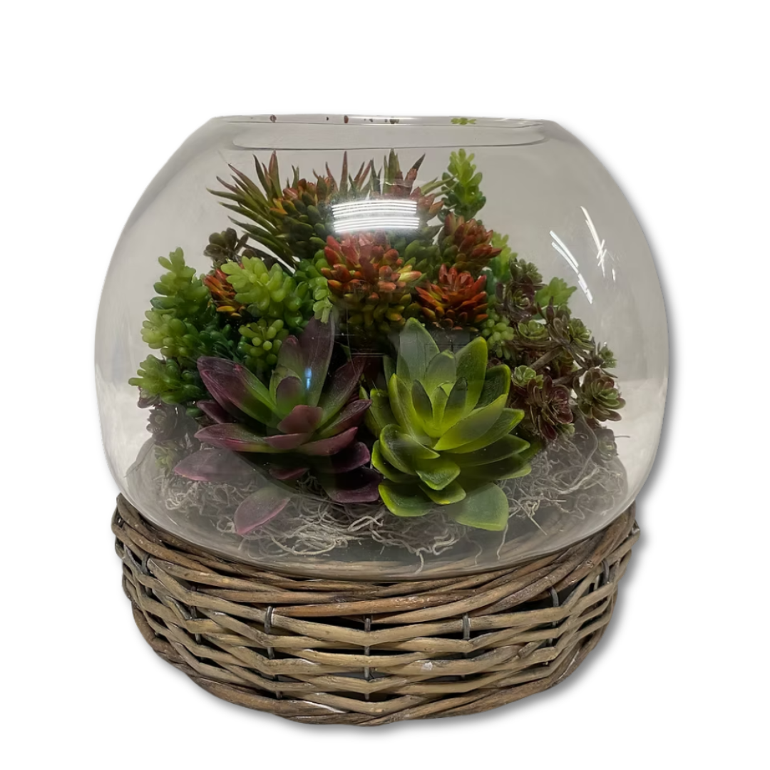 Round Silk Succulent Garden