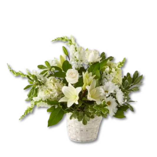Ivory Elegance Floral Basket