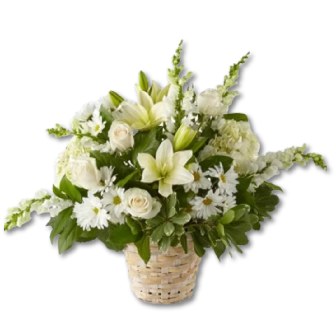 Ivory Elegance Floral Basket