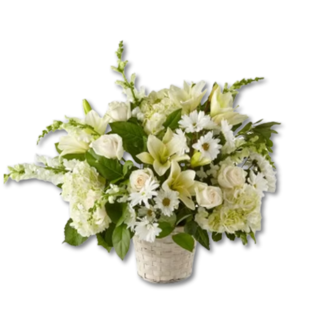 Ivory Elegance Floral Basket