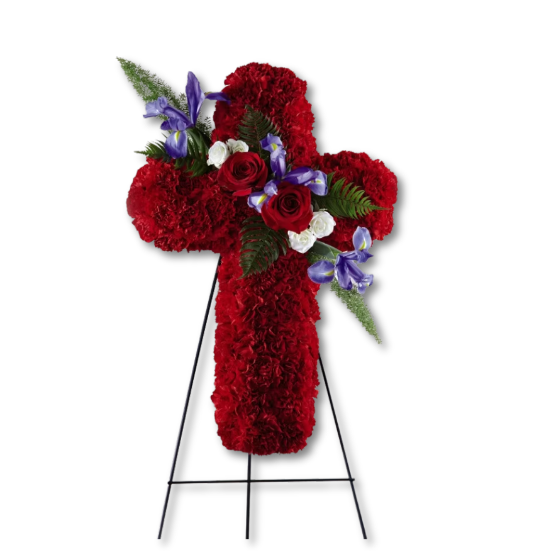 The FTD® Faithful Hero™ Floral Cross