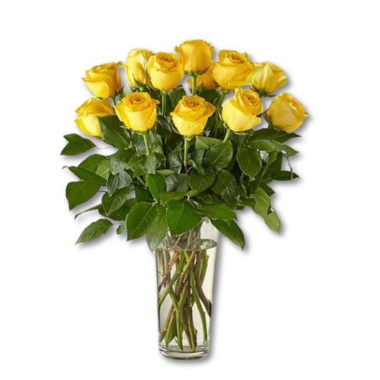 Long Stem Yellow Rose Bouquet